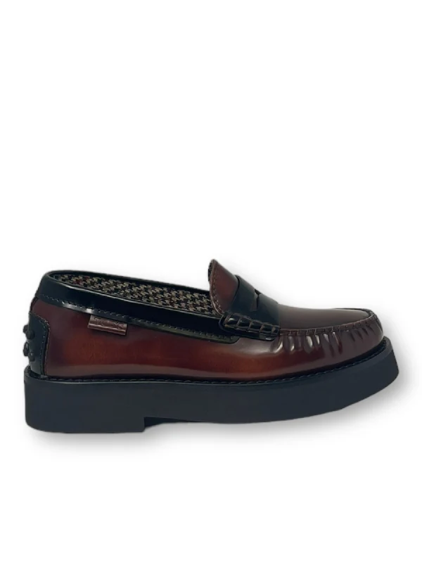 Chunky Sole Leather Penny Loafers