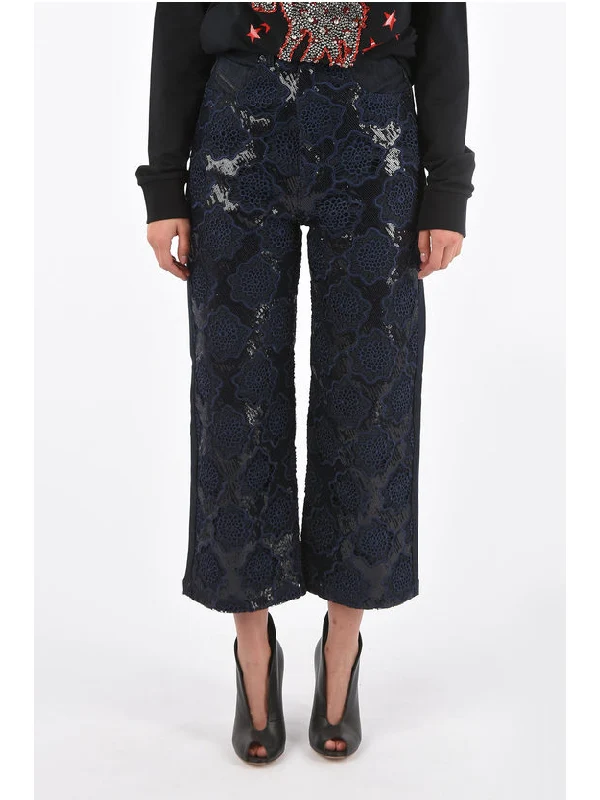 Type 1710 Lace Trimming Denim Pants