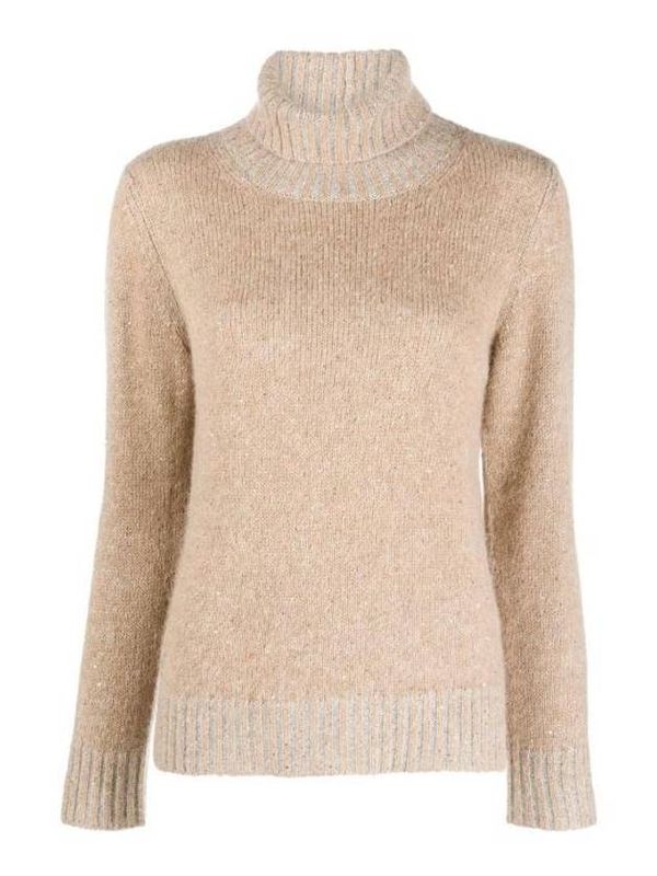 High Neck Wool Blend Knit