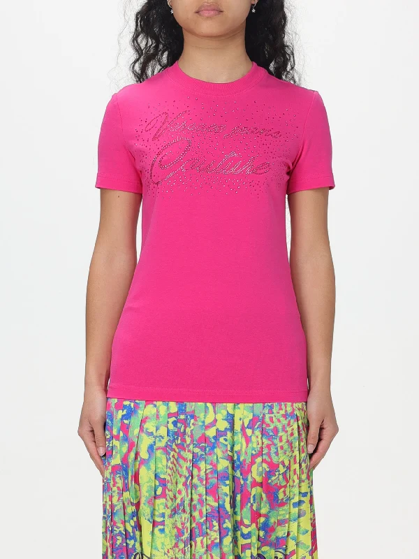 Rhinestone Logo Decor Cotton T-Shirt