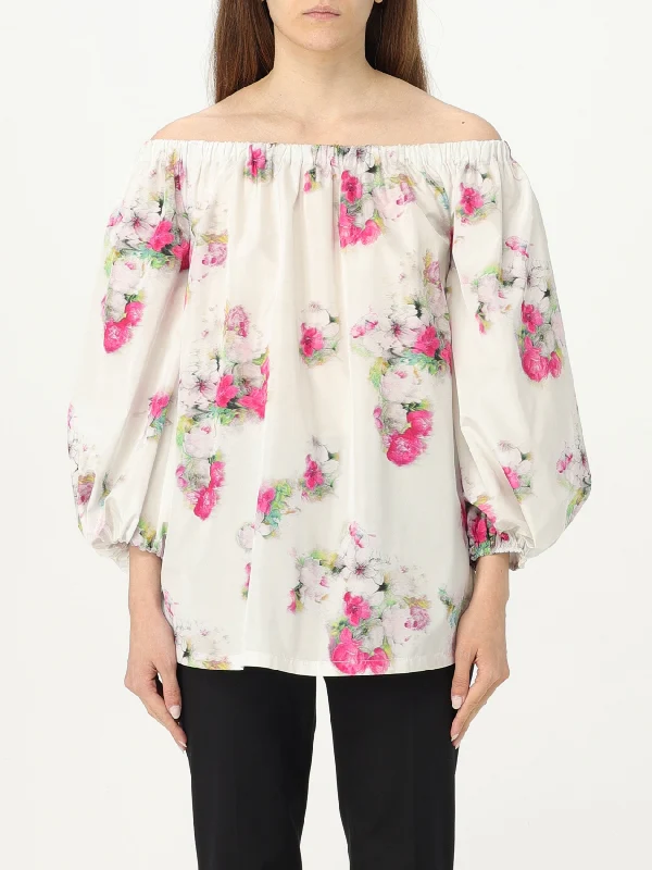 Floral Pattern Off Shoulder Blouse