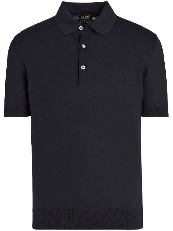 Rib Trimming Cotton Polo Shirt