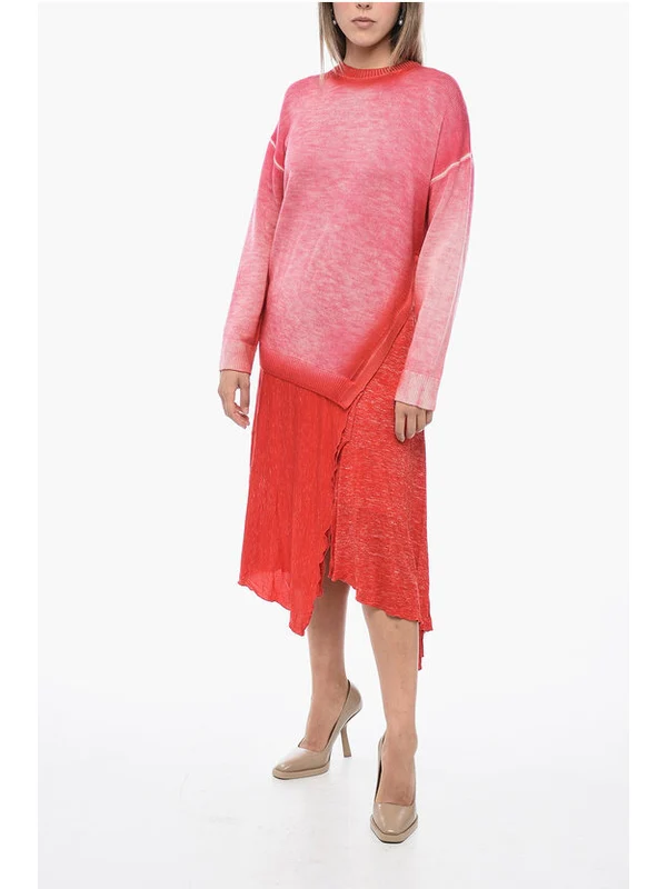 Gradient Effect Wool Dress
