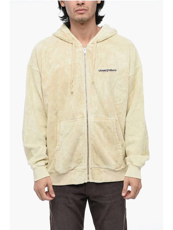 Logo Detail Cotton Hoodie Zipper