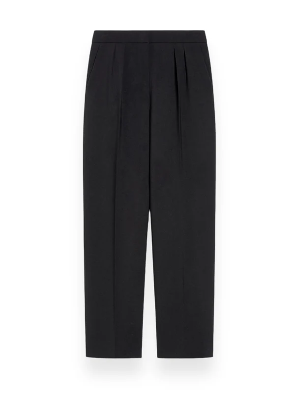 Pintuck Detail Wool Pants