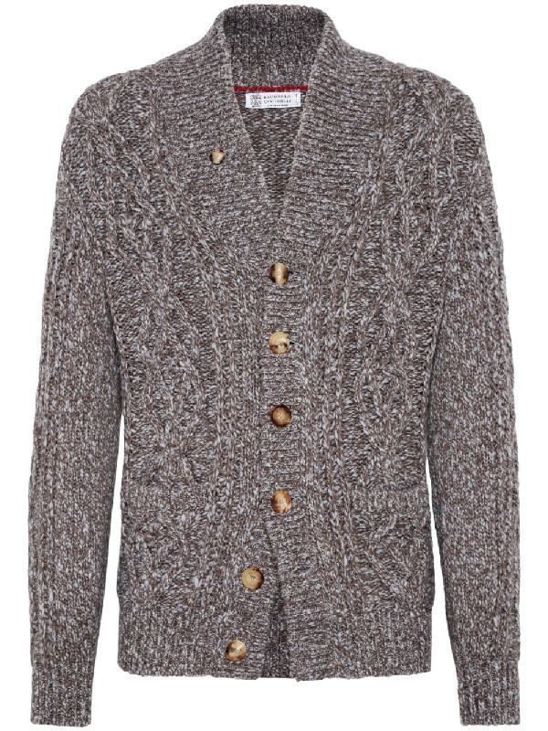 Cable V-Neck Knit Cardigan