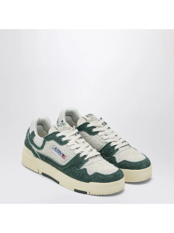 AUTRY White/bottle green suede and mesh CLC sneakers Low top Sneakers
