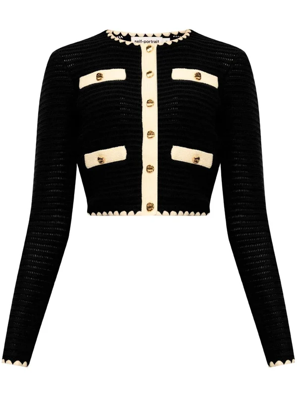 Multi Pocket Tweed Cardigan