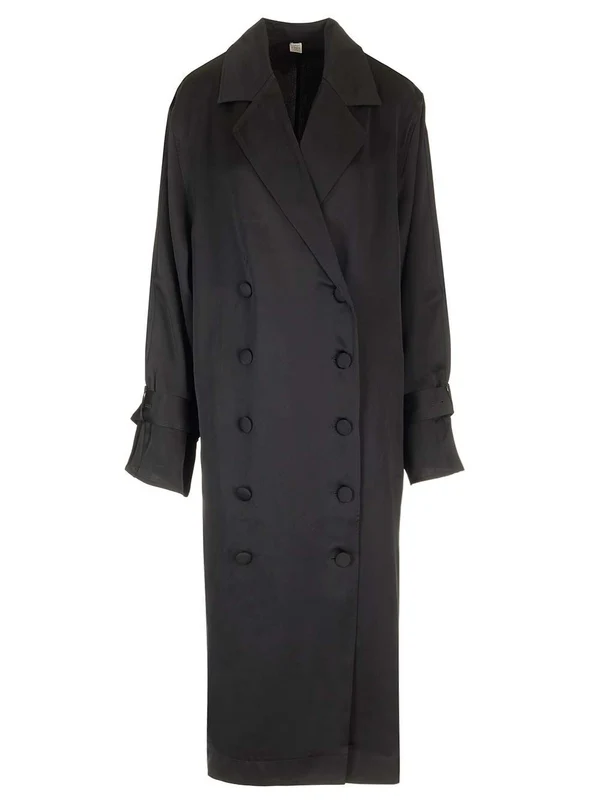 Long Satin Trench Coat