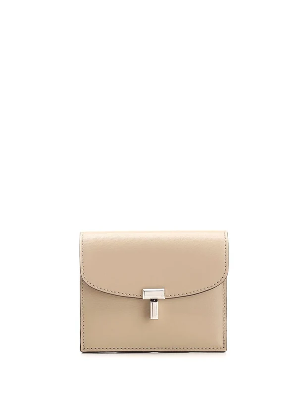T Lock Small Leather Wallet