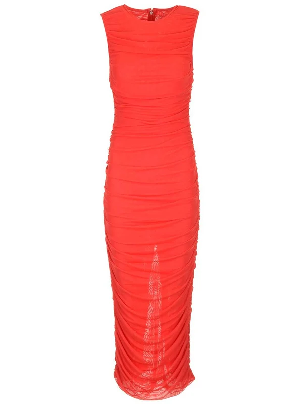 Ruffle Sleeveless Midi Dress