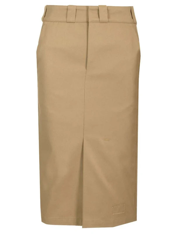 Cotton Gabardine Midi Skirt