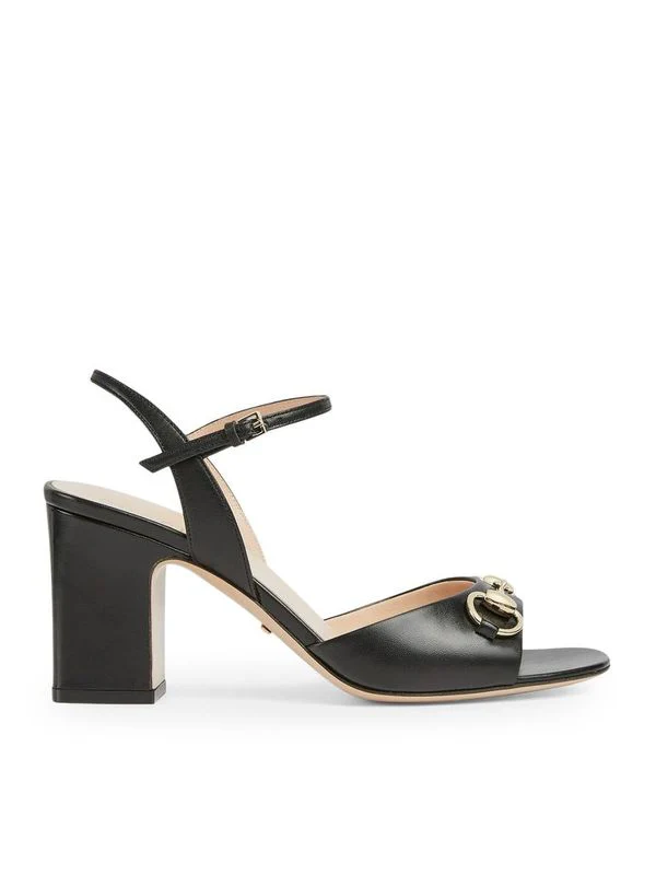 Horsebit Accent Leather Sandal
Heel