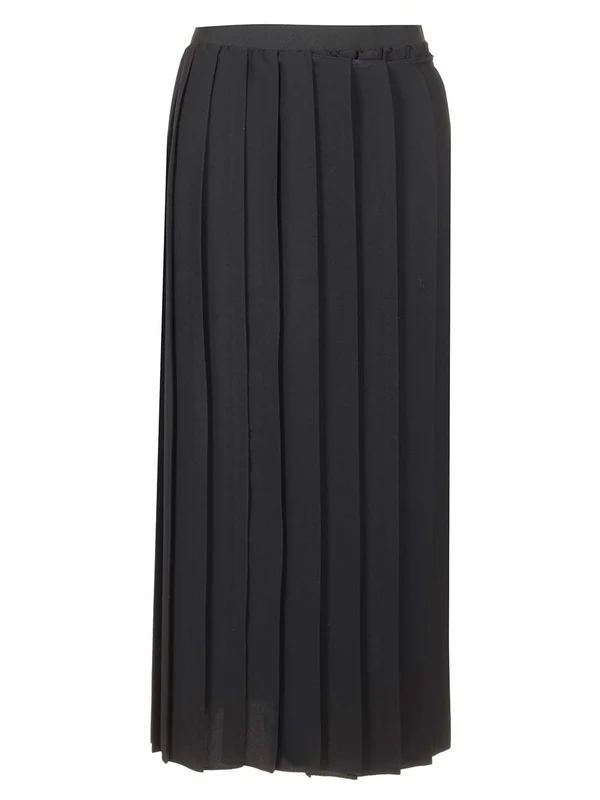 HIGH WAIST PLEATED MIDI SKIRT WITH CENTRAL FROTN RUFFLE Skirts