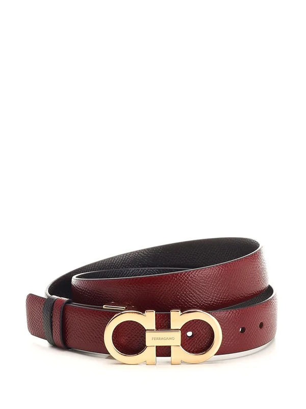 Reversible Gancini Buckle Leather Belt