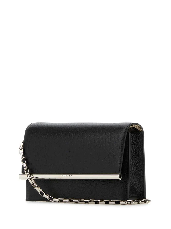 Engraved Logo Leather Chain Crossbody Bag - Image 2