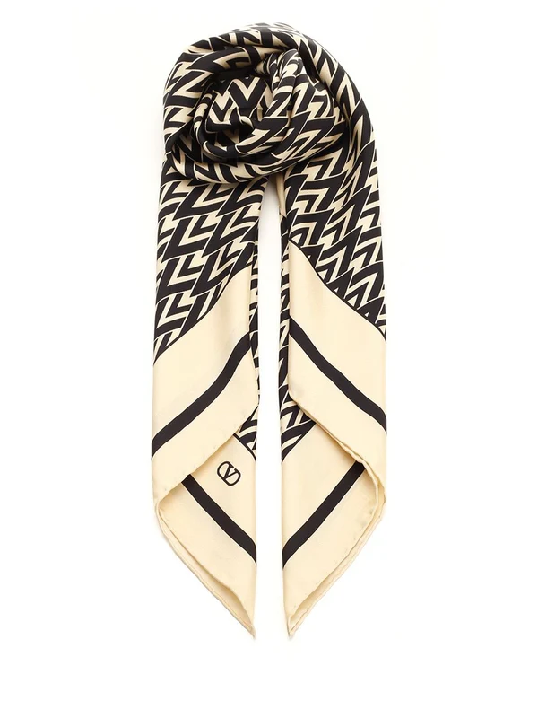 Toute La V Printed Silk Scarf