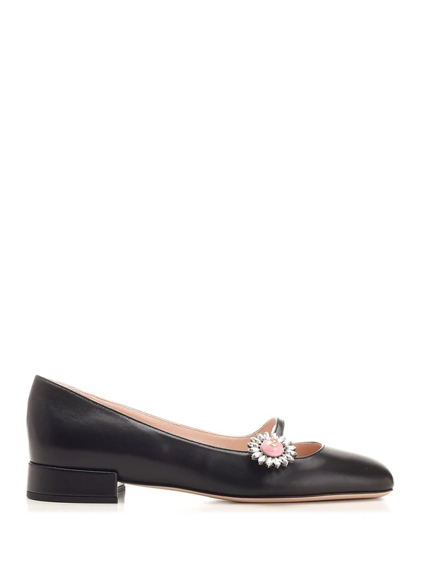 Mary Jane Leather Flat Shoes