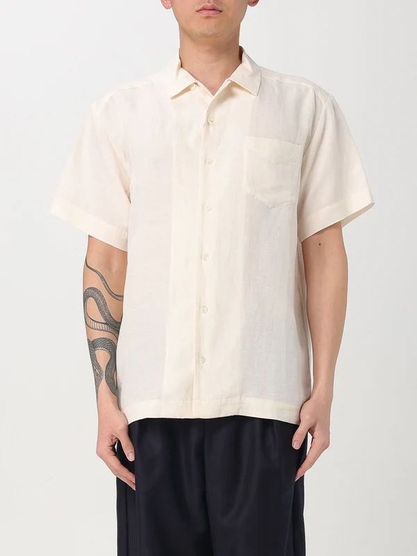 Pocket Detail Button-up Short Sleeve Shirt