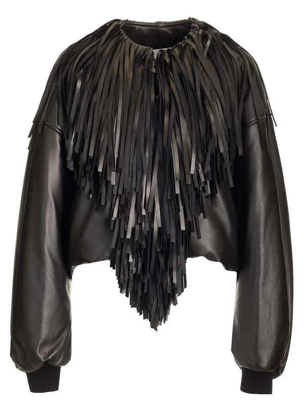 Fringed Leather Bomber