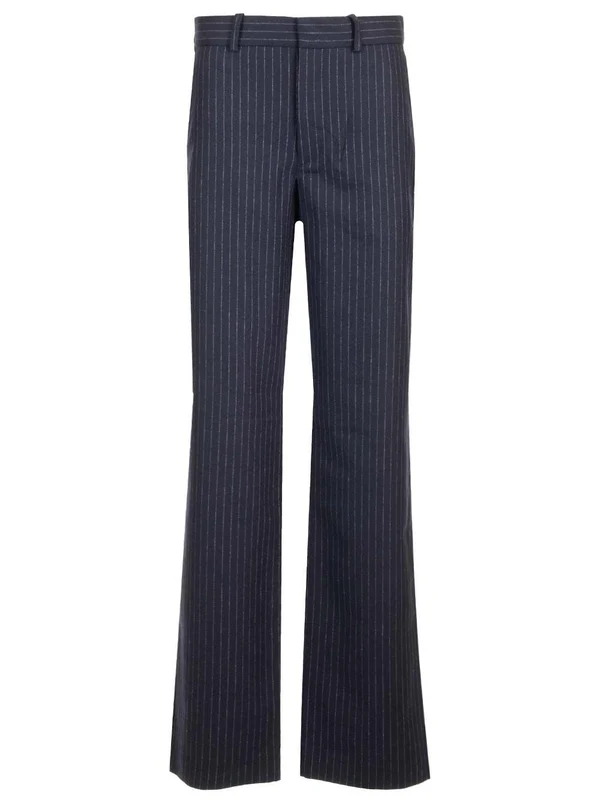 Stripe Wool Blend Tailored Trousers