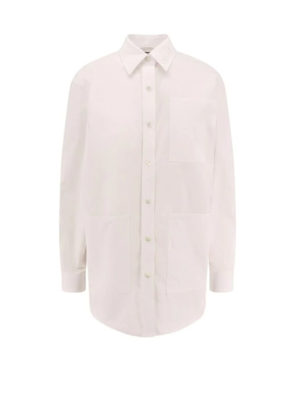 Logo Collar Cotton Shirt