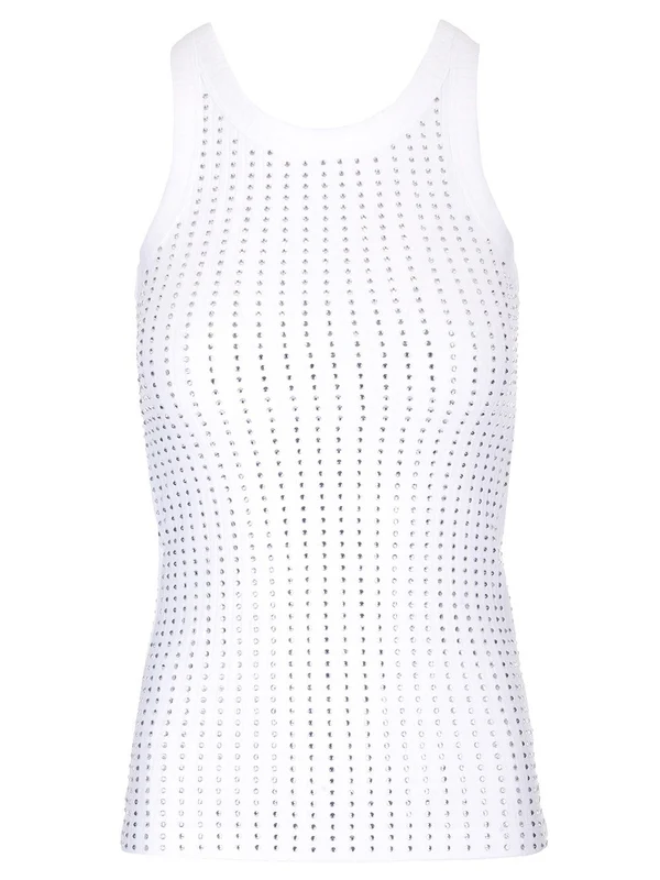 Strass Ribbed Sleeveless Top