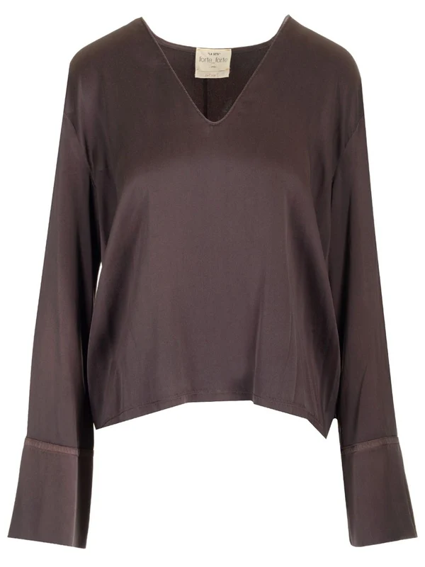 Silk Satin Long-sleeve Top