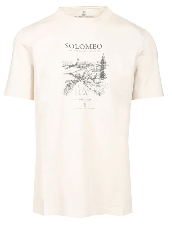 Solomeo Village Printed Short-Sleeve T-Shirt