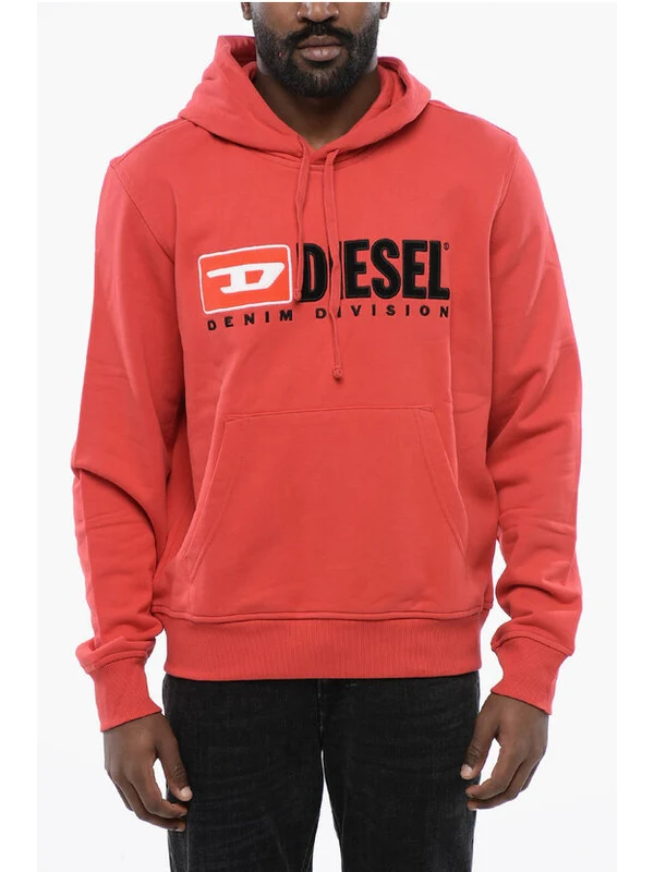 Solid Color S-GINN-HOOD-DIV Hoodie with Embroidered Logo Hoodies