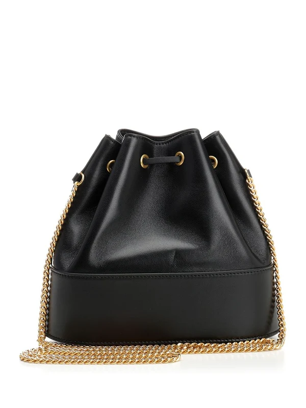 V Logo Mini Leather Bucket Bag - Image 3