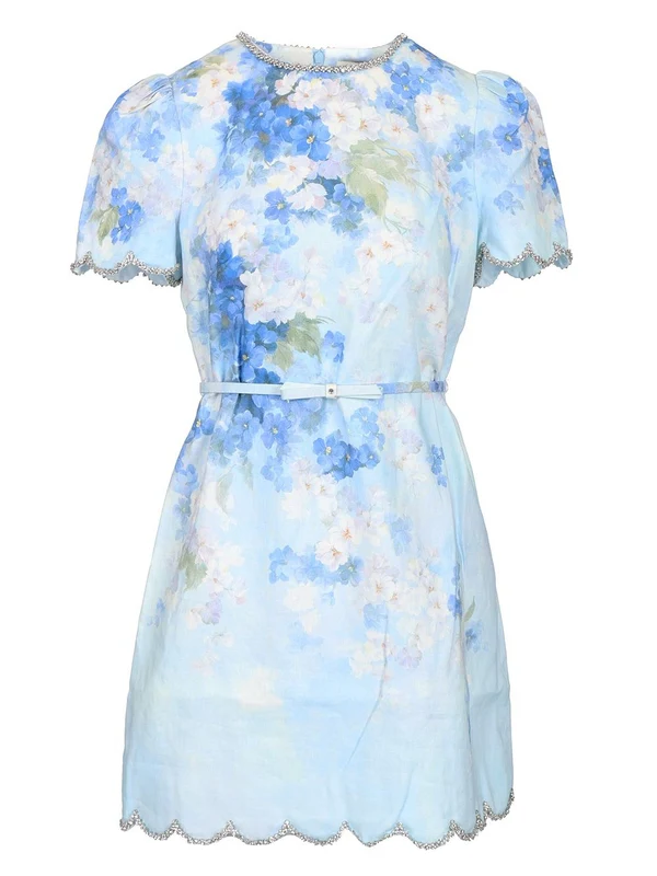 Crush Floral Linen Mini Dress