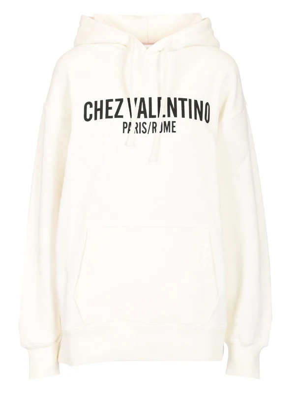 Chez Logo Printed Cotton Hoodie