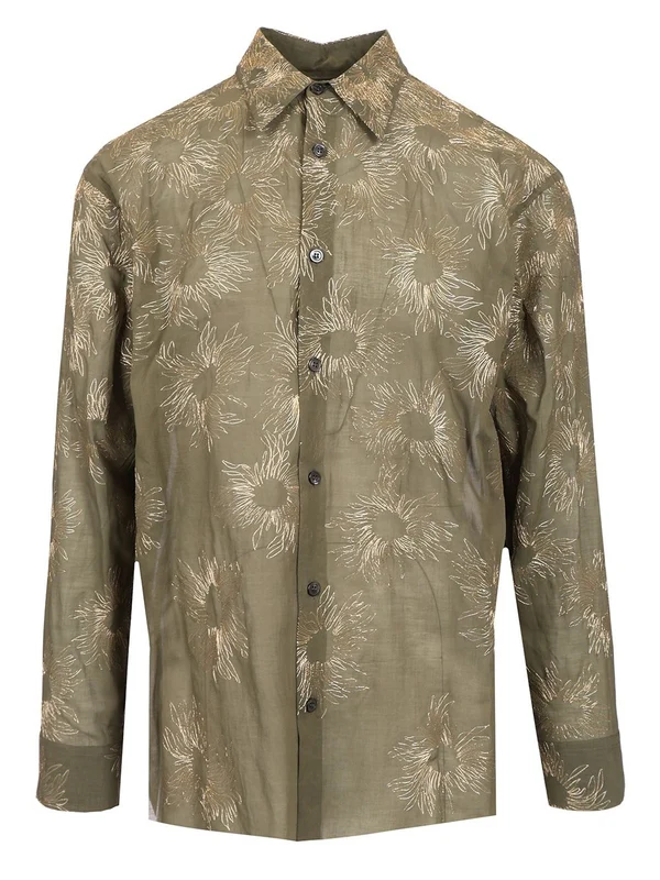 All-Over Embroidered Cotton Shirt