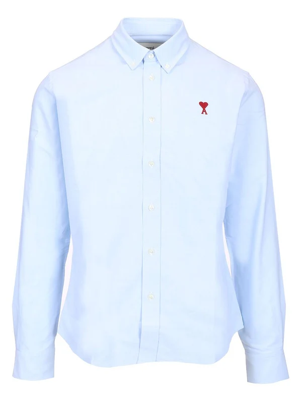 Embroidered Logo Cotton Button-down Shirt