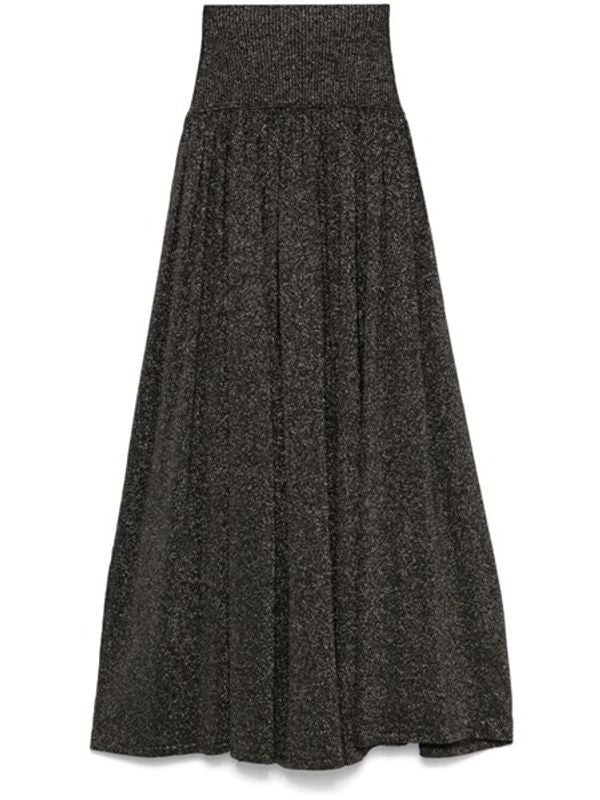 Crush Metallic Effect Midi Skirt