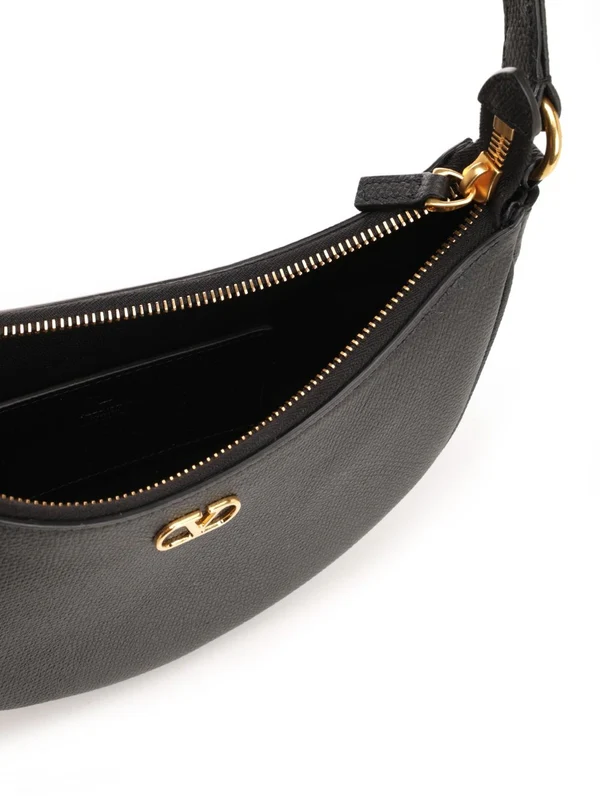 V Logo Mini Hobo Leather Shoulder Bag - Image 4