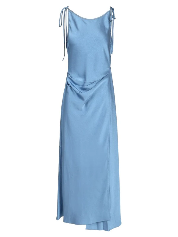 Satin Wrap Midi Dress