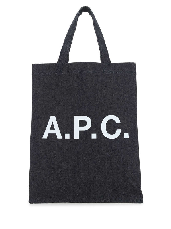 Lou Logo Mini Denim Tote Bag