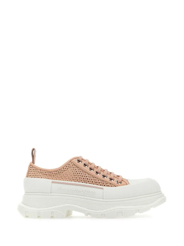 Raffia Panel Tread Slick Sneakers