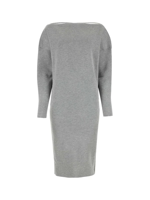 Backless Wool Blend Dress