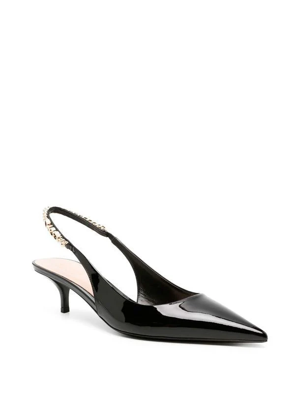 Signoria Chain Patent Leather Slingback
Heels - Image 2
