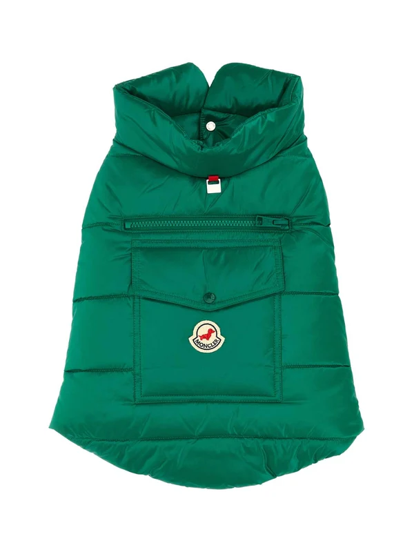 Logo Patch Quilted Nylon Dog Padded Jacket
