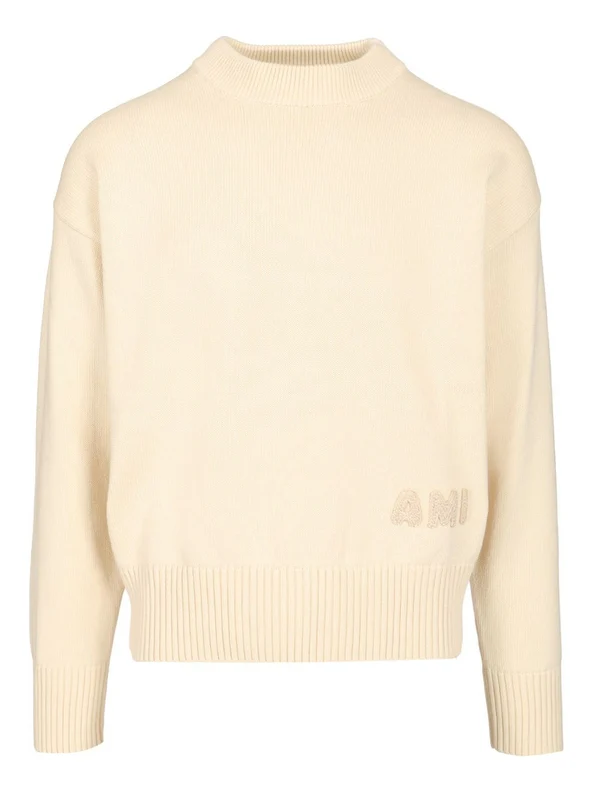 Embroidered Logo Crewneck Cotton Knit