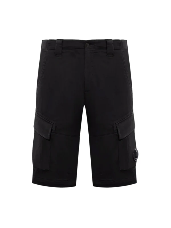 Lens Patch Cotton Blend Shorts