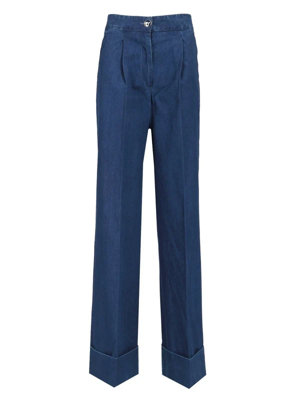 Pleated Denim Pants