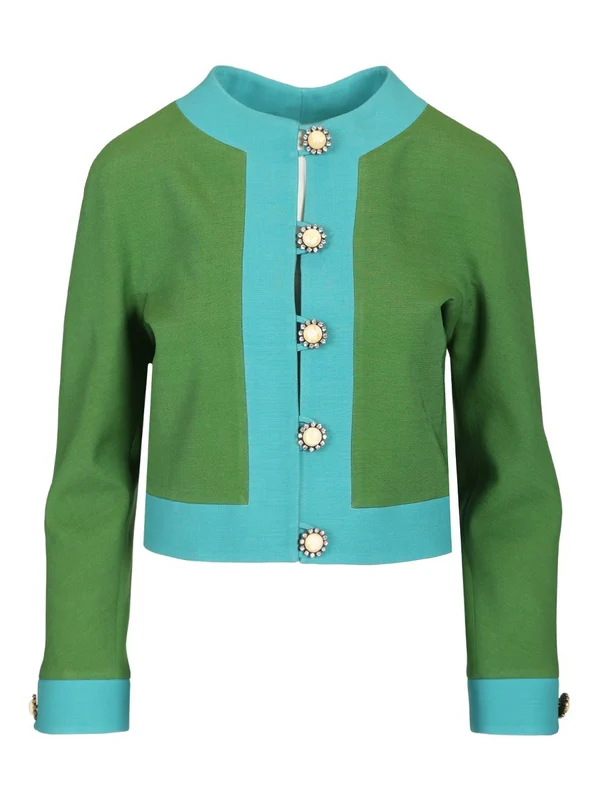 Cropped Wool Silk Jacket