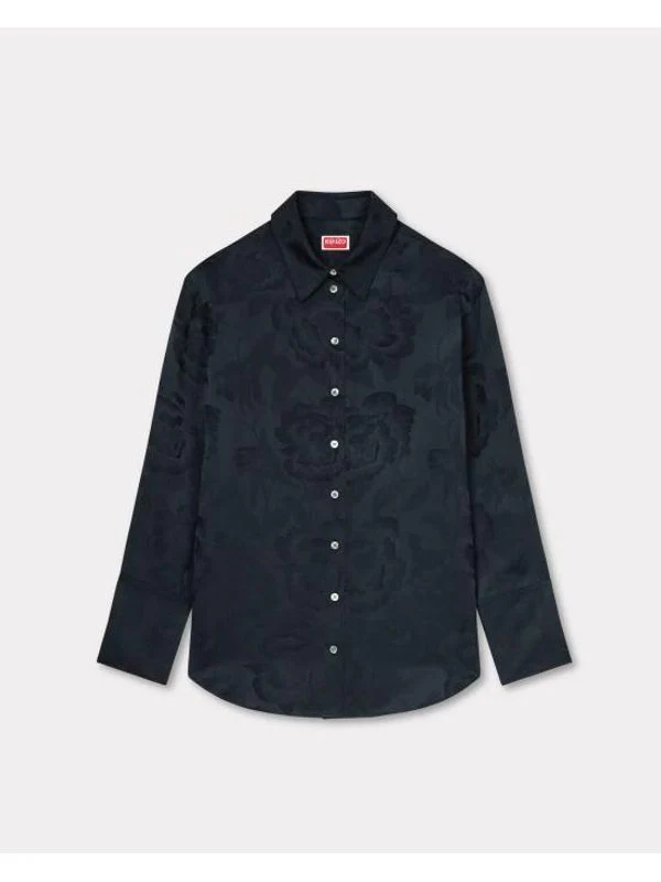 Flower Pattern Silk Blend Shirt