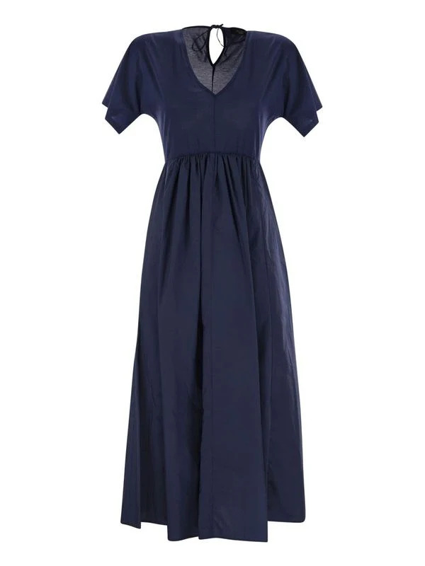 Bronzo V-neck Cotton Midi Dress