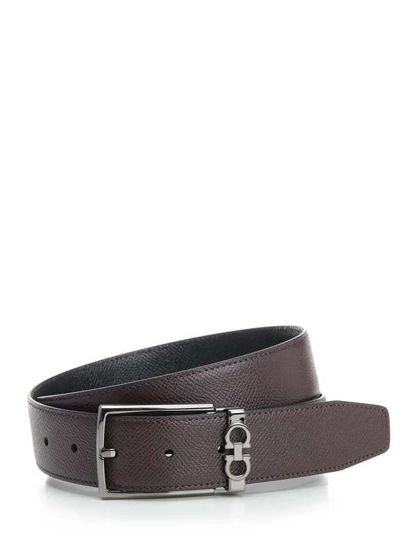 Reversible Buckle Leather Belt